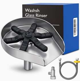 Washsh 691162191967 Glass Rinser For Kitchen Sink Baby Bottle Washer Stainless Steel Cup Cleaner