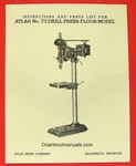 Atlas No. 73 Drill Press Owner's Operator's & Parts Manual 0898. Fixed Price $11.00.