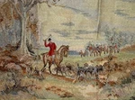 English Horse & Hound Fox Hunt Scene Needlepoint Tramme Kit 27" 20" 6021. Fixed Price $269.00.