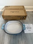 Pampered Chef Qt Blue Enamel Cast Iron Baker #100462 - New. Fixed Price $39.99.