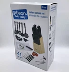 Gibson Everyday Flare Cutlery Combo Set 41 Pieces Includes Knife Block, Utensils. Fixed Price $37.97.