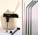 Usa Cocodrill Coconut Opener Tool + 3 Stainless Steel Straws Tap Opening. Fixed Price $10.99.