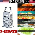 Kitchen Stainless Steel 4-SIDED Box Food Grater Vegetable Cheese Slicer Shredder. Fixed Price $297.01.