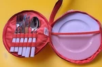 Sunnylife Picnic/travel Cutlery & Plate Set - Compact, Unused Vintage Look. Fixed Price $9.99.