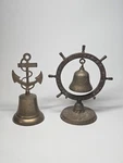 Nautical Brass Ship Anchor Rope Handle Decorative Dinner Bell Set. Fixed Price $23.19.