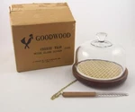 Goodwood Cheese Tray W/ Glass Domed Lid & Knife Original Box-julie Pomerantz. Fixed Price $17.97.