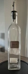 Trudeau Maison Glass Vinegar Bottle With Metal Label Plate.. Fixed Price $11.00.