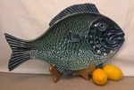 Vintage Large Ceramic Olfaire Majolica Fish Oceanic Platter/ Plate Portugal. Fixed Price $43.99.