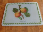 Portmeirion Pomona Roman Apricot Glass Cutting Board. Fixed Price $39.95.