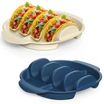 Taco Holder Set Of 2 Silicone Reusable Stand Rack Tray With 4 Dividers Plates. Fixed Price $33.99.