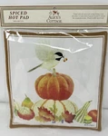 Alice Cottage Spiced Hot Pad 9.5 X Cinnamon Chips & Allspice Chickadee. Fixed Price $12.85.