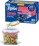Quart Food Storage Bags, Stay Open Design With Stand-up Bottom, Easy Fill, 80. Fixed Price $10.31.