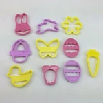 Wilton Easter 10 Piece Cookie Cutter Set Plastic Egg Pastel Bunny Carrot Basket. Fixed Price $19.99.