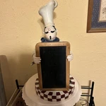 Sonoma Life+style For Home Bordeaux Cafe Chef Figurine With Chalkboard Menu. Fixed Price $10.00.