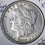 1896 Morgan Silver Dollar Vf/xf Counter Stamp "s" E124 Dnm. Fixed Price $126.00.