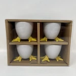 Bia Cordon Bleu Porcelain Chicken Feet Egg Cups, Set Of 4, Nib. Fixed Price $7.99.