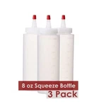 8 Oz Clear Plastic Squeeze Bottles Condiment Dispenser Ketchup Mustard Sauce 3PC. Fixed Price $9.99.
