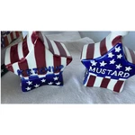 Boston Warehouse Vintage Americana Ketchup Mustard Pump Dispenser Set 1999. Fixed Price $32.99.