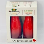 Le Creuset Cerise Red Stoneware Oil & Vinegar Cruet 8OZ Box. Fixed Price $79.99.
