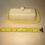 Fiesta Ivory And Yellow 1/4 Lb Covered Butter Dish. Fixed Price $25.00.