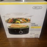 Bella Food Steamer 2-TIER Stackable Bowls Auto Shut Off 800 Watts New-open Box. Fixed Price $42.00.