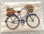 New Mary Lake Thompson Farmers Market Blue Bike Flour Sack Kitchen Towel 30X30". Fixed Price $7.77.