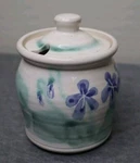 Pottery Sugar Bowl/honey With Lid, Signed My Artist & Made In Oregon. Fixed Price $21.00.