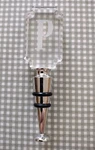 Monogram "p" Mud Pie Cosmopolitan Home Bottle Clear Wine Stopper. Fixed Price $12.99.