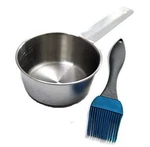 Broil King Stainless Steel 1.25 Cup Bowl & Silicone Brush Basting Set 61491. Fixed Price $9.99.