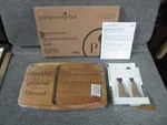 Pampered Chef Wood Cheese Board Serving Set 11-3/4" X 7". Fixed Price $14.99.