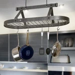 Enclume Premier 3-FOOT Oval Ceiling Pot Rack, Hammered Steel, Brand New Box. Fixed Price $335.00.