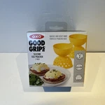 Oxo Good Grips Yellow Silicone Egg Poachers Set Of 2 New In Box. Fixed Price $20.00.