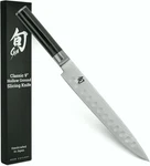Shun Classic 9" Hollow Ground Slicing Knife Vg-max Damascus Pakkawood Handle. Fixed Price $145.95.