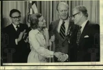 1974 Press Photo Nelson Rockefeller Congratulated By President & Mrs. Ford. Fixed Price $24.99.