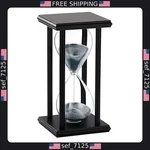 Suliao 30-MINUTE Black Sand Timer With Wooden Stand Unique Home Decor. Fixed Price $24.14.