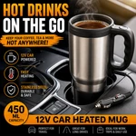 12V Car Heated Mug 450ML Stainless Steel Travel Coffee Warmer Portable Thermos. Fixed Price $16.99.
