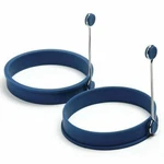 Norpro Nonstick Silicone Round Egg Rings - Blue Pancake Mold W/ Handles. Fixed Price $13.49.