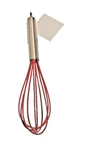 Red Flexible Whisk Kitchen Tool Cooking 10" Metal Silicone Coated Non Scratch. Fixed Price $10.50.