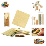 Bamboo Sushi Kit: Rolling Mats, Paddle & Sauce Dish For Authentic Rolls. Fixed Price $17.67.