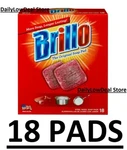 18 Pads - Brillo Steel Wool Scouring Soap Pots Pans Grills Dishes Kitchen. Fixed Price $5.96.