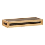 Cal-mil Camden 20 1/2" X 7" 4" Black Metal Oak Wood Reversible Display Riser. Fixed Price $205.55.