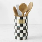 Wiliams Sonoma Mackenzie-childs Courtly Check Utensil Holder. Fixed Price $70.00.