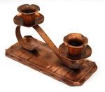 Vintage Solid Copper Double Candlestick Holder Montana Shop Mcm One-piece. Fixed Price $17.09.
