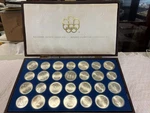 1976 Sterling Canadian Olympic Commemorative 28 Coin Set Wooden Box, Uncert. Fixed Price $4475.00.