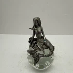 Mermaid Glass Paperweight 4.5 Tall Clear Bubble Nautical Coastal Deco. Fixed Price $20.00.