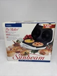 Vintage Sunbeam Pie Maker Model 4805 Two Mini New Open Box White Mcm. Fixed Price $31.99.