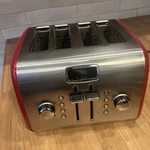 Kitchenaid KMT422ER1 4-SLICE Toaster Red & Stainless Steel Works. Fixed Price $35.00.