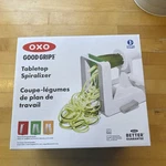 Oxo Good Grips 3-BLADE Tabletop Spiralizer With Strong Hold Suction, White. Fixed Price $16.99.