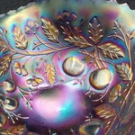 Northwood Fruits & Flowers Electric Blue Bon Candy Dish Pedestal. Fixed Price $65.00.