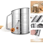 Stainless Steel 3-CUP Flour Sifter Rotary Hand Crank Fine Mesh Baking Agitator. Fixed Price $15.95.